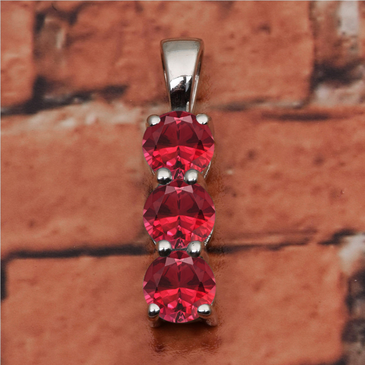 Three Round Stone Multi Choice Gemstone Pendant
