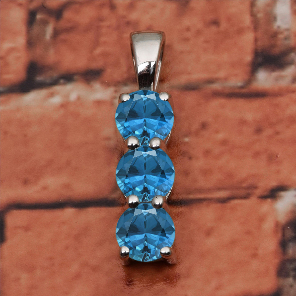 Three Round Stone Multi Choice Gemstone Pendant