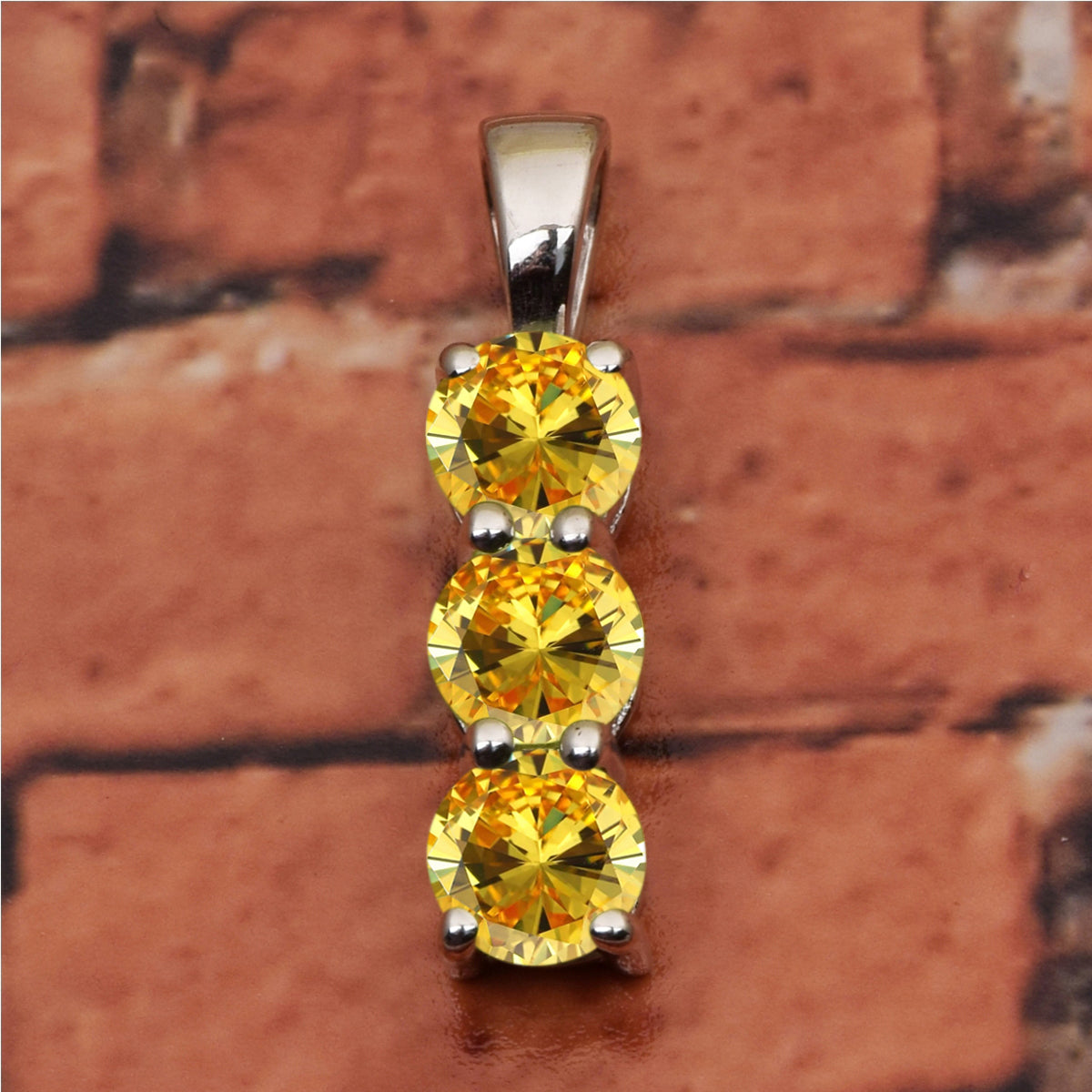 Three Round Stone Multi Choice Gemstone Pendant