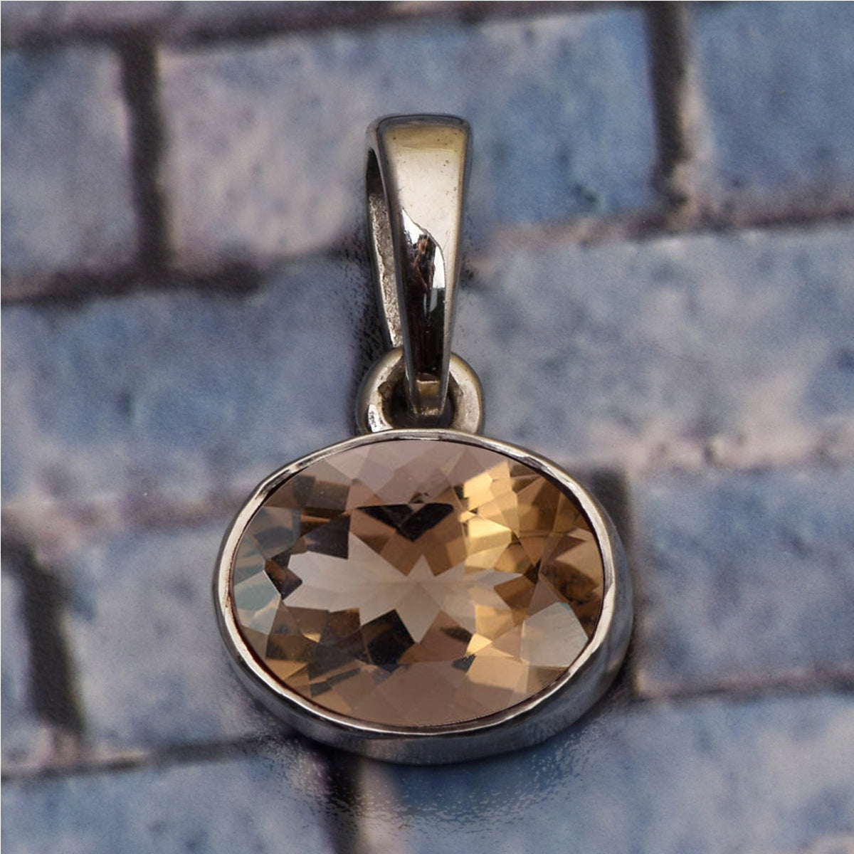 Horizontal Set Oval Cut Multi Choice Gemstone Pendant