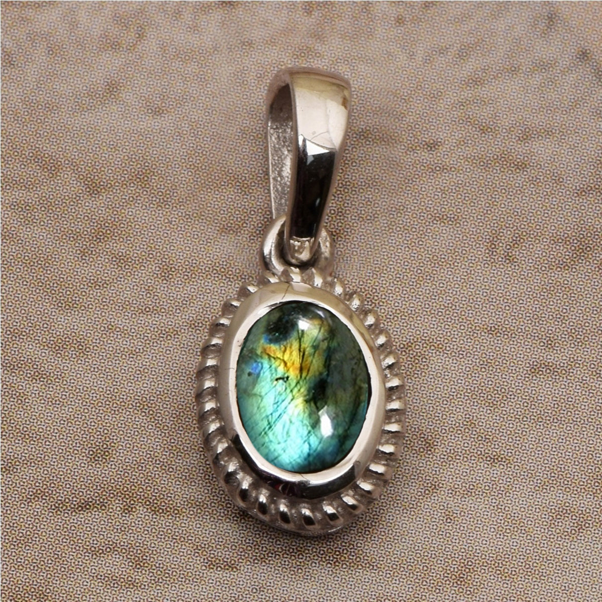 Oval Braided Style Multi Choice Gemstone Pendant
