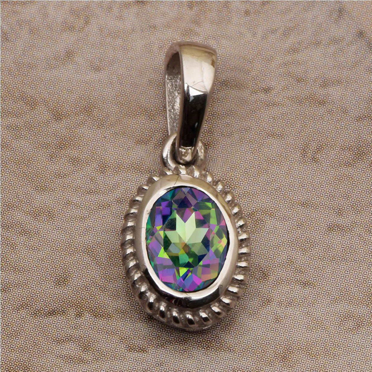 Oval Braided Style Multi Choice Gemstone Pendant