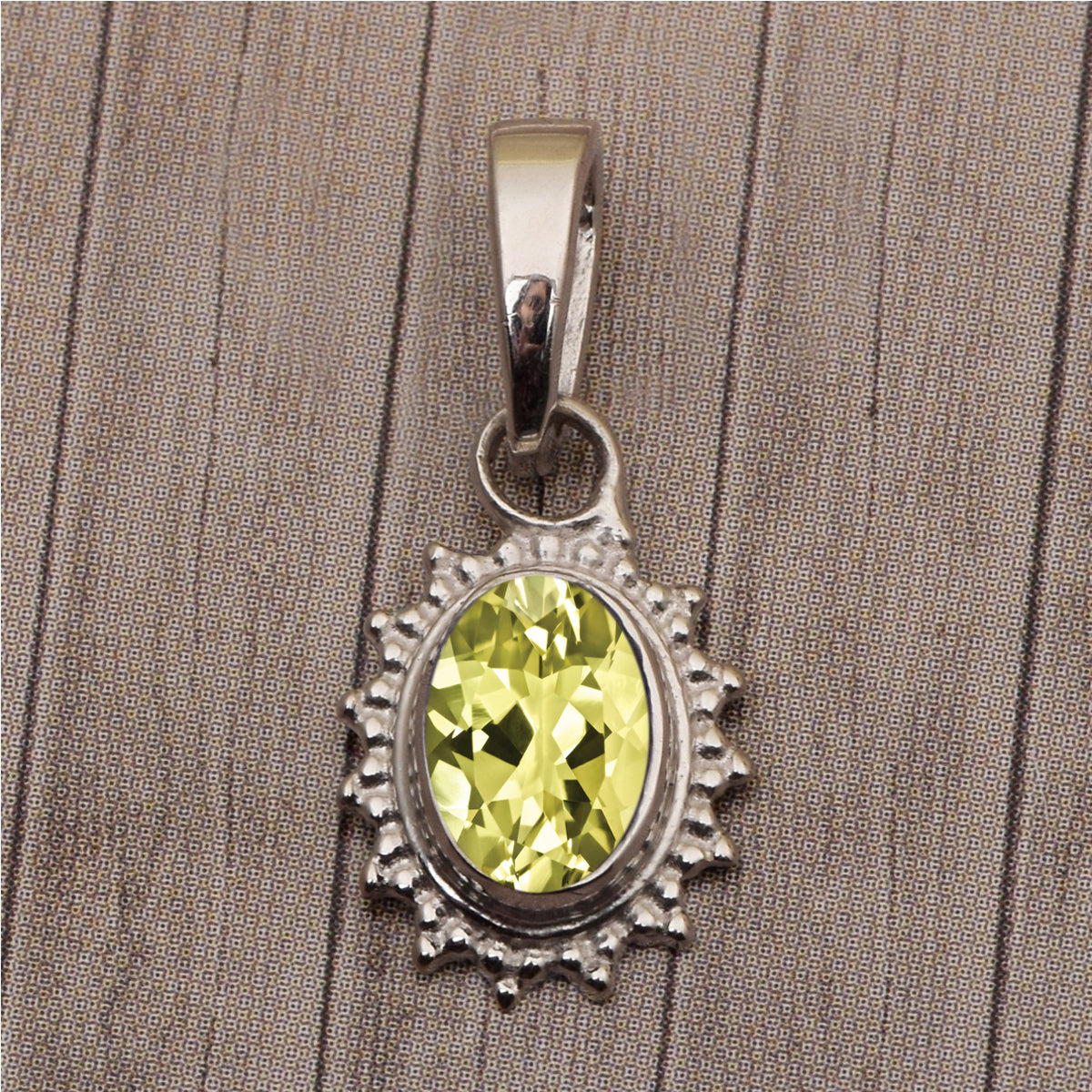 Solitaire Oval Cut Multi Choice Gemstone Pendant
