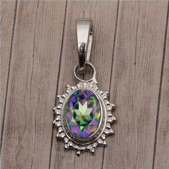 Solitaire Oval Cut Multi Choice Gemstone Pendant