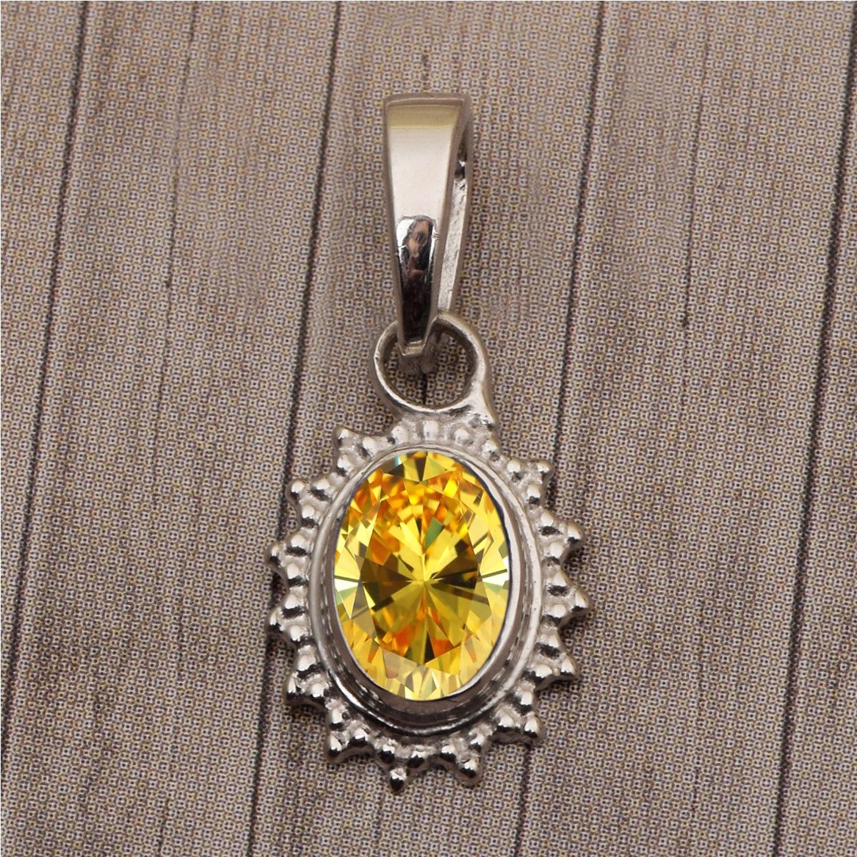 Solitaire Oval Cut Multi Choice Gemstone Pendant