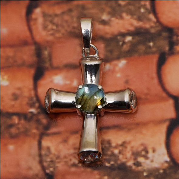 Christian Cross Multi Choice Gemstone Pendant