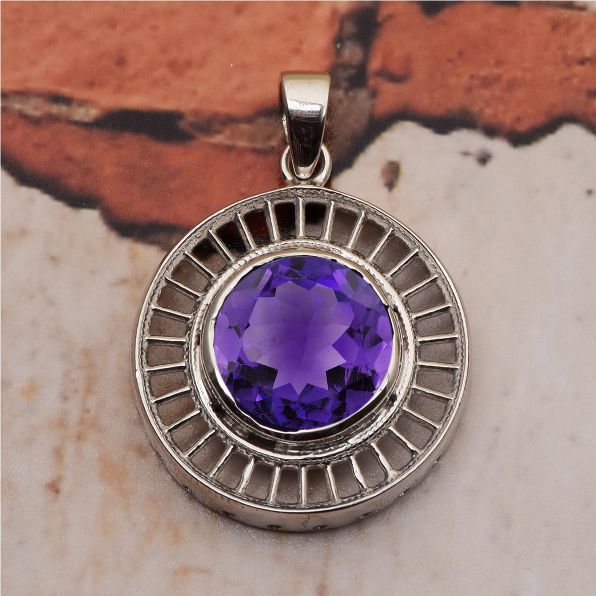 Round Disc Multi Choice Gemstone Pendant