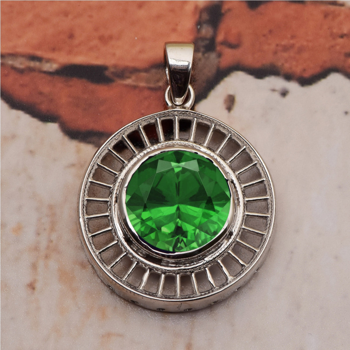 Round Disc Multi Choice Gemstone Pendant