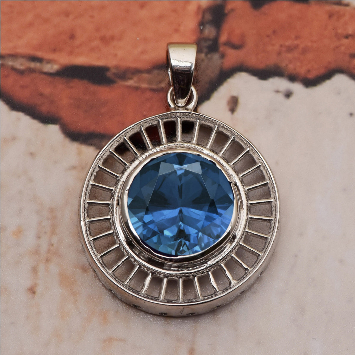 Round Disc Multi Choice Gemstone Pendant