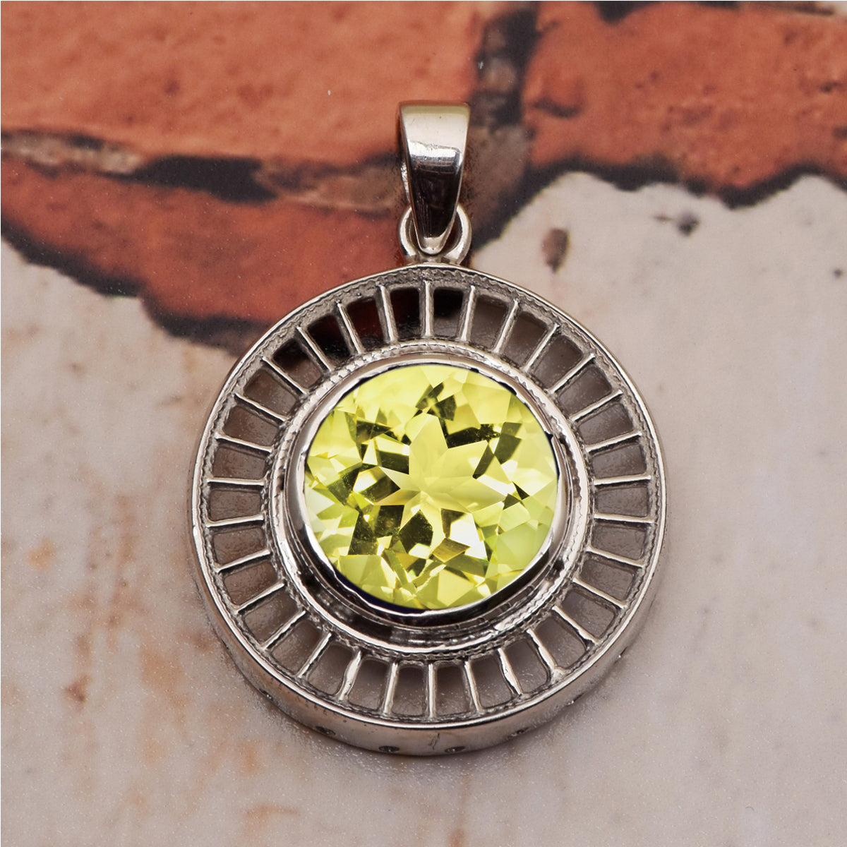 Round Disc Multi Choice Gemstone Pendant