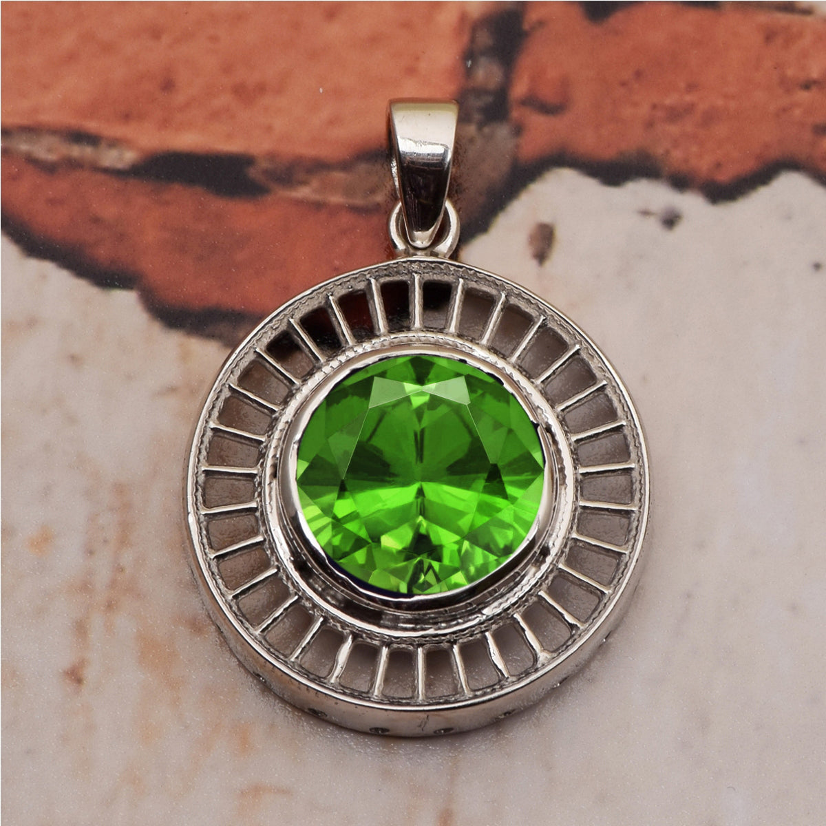 Round Disc Multi Choice Gemstone Pendant