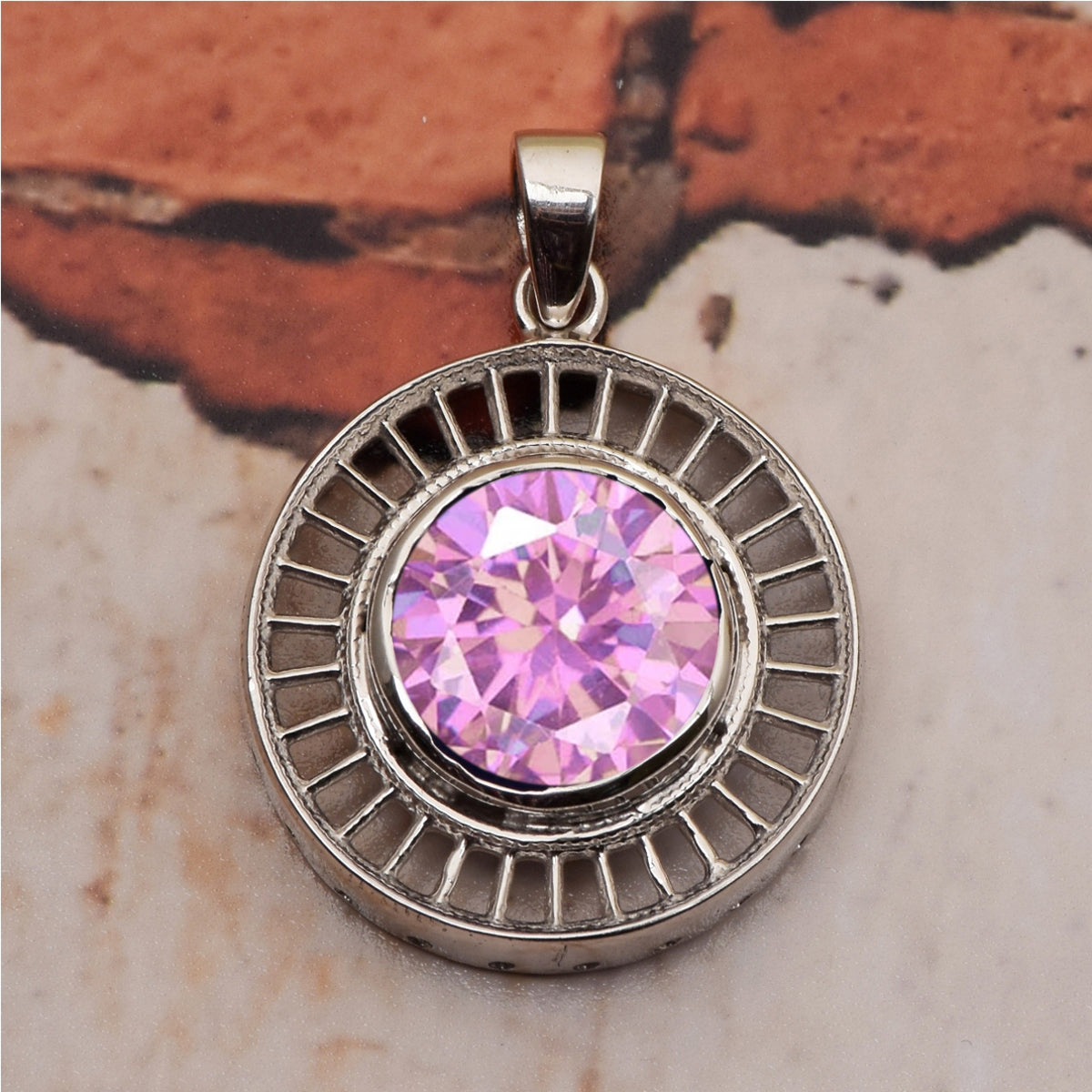 Round Disc Multi Choice Gemstone Pendant