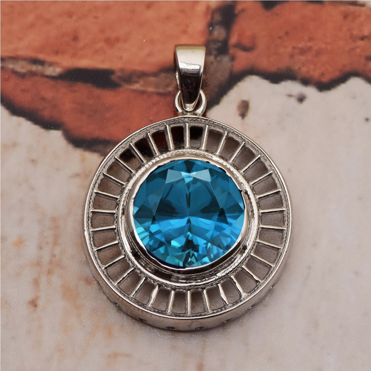 Round Disc Multi Choice Gemstone Pendant