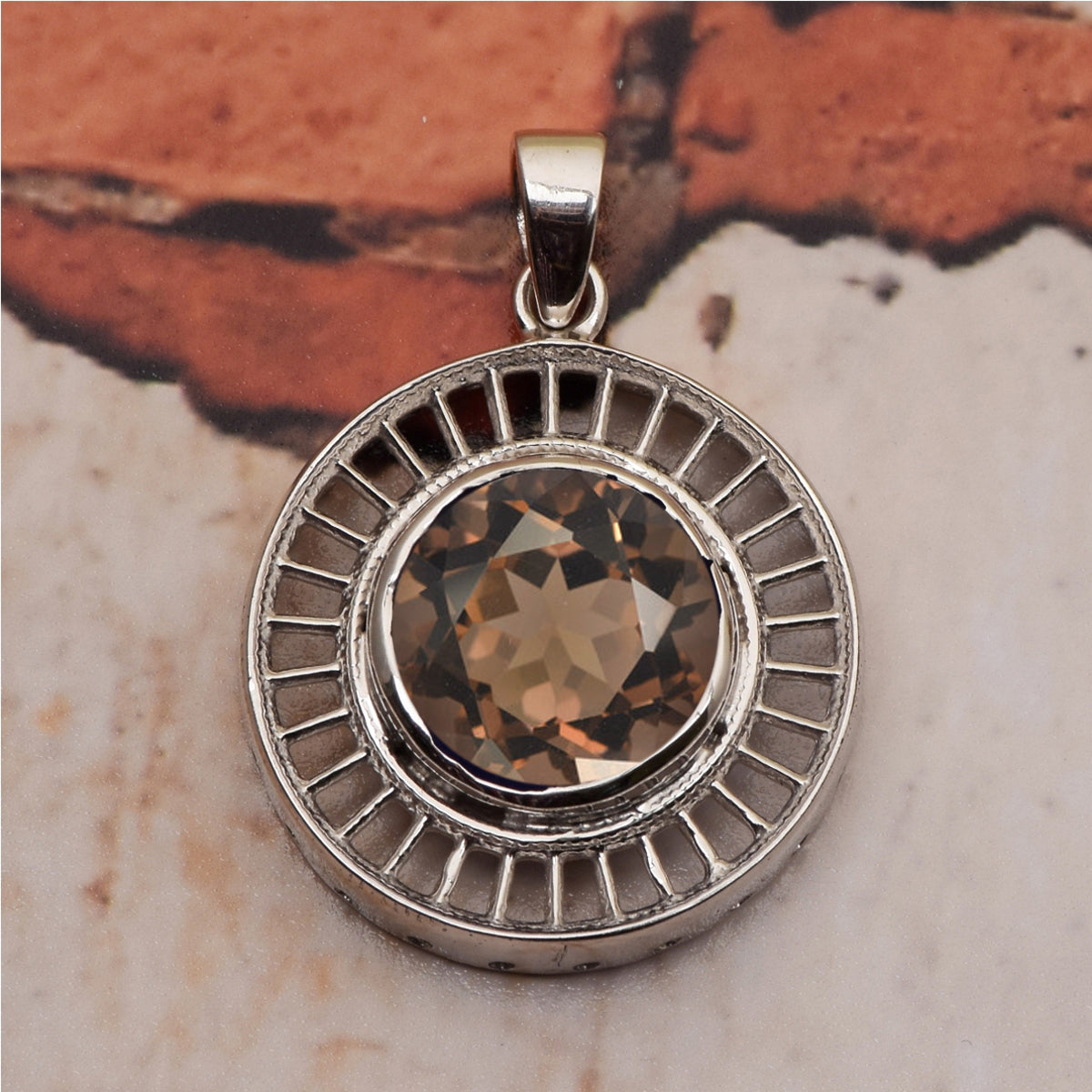 Round Disc Multi Choice Gemstone Pendant