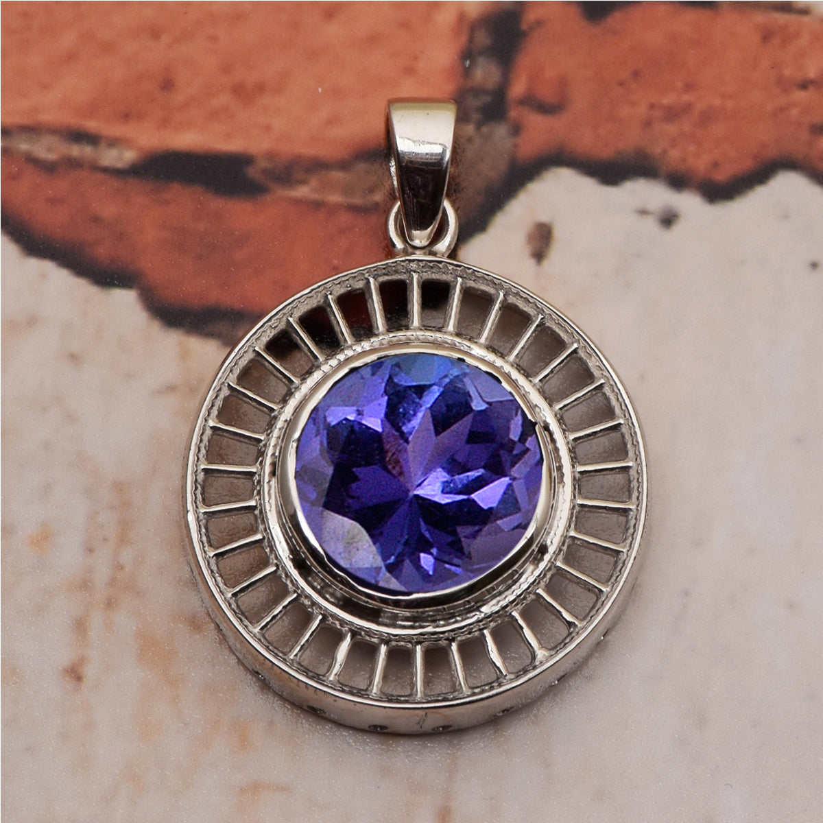 Round Disc Multi Choice Gemstone Pendant