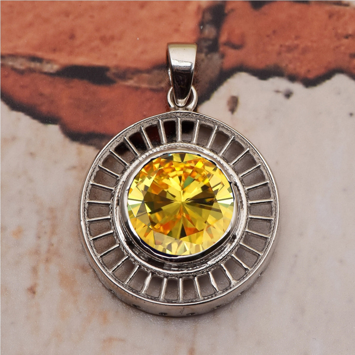 Round Disc Multi Choice Gemstone Pendant