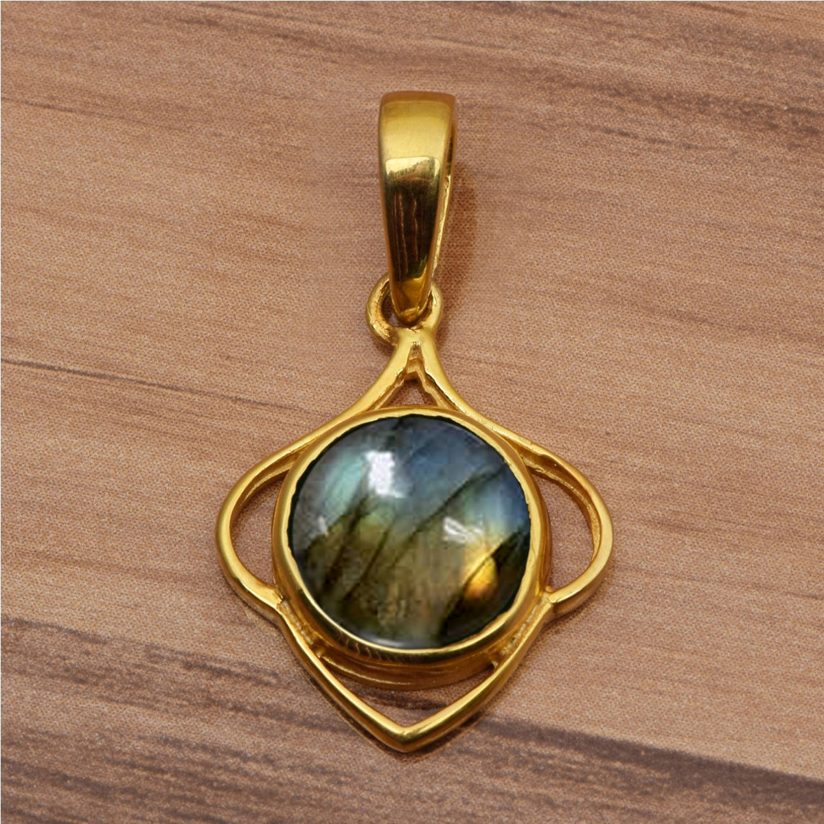 Celtic Style Round Cut Multi Choice Gemstone Pendant