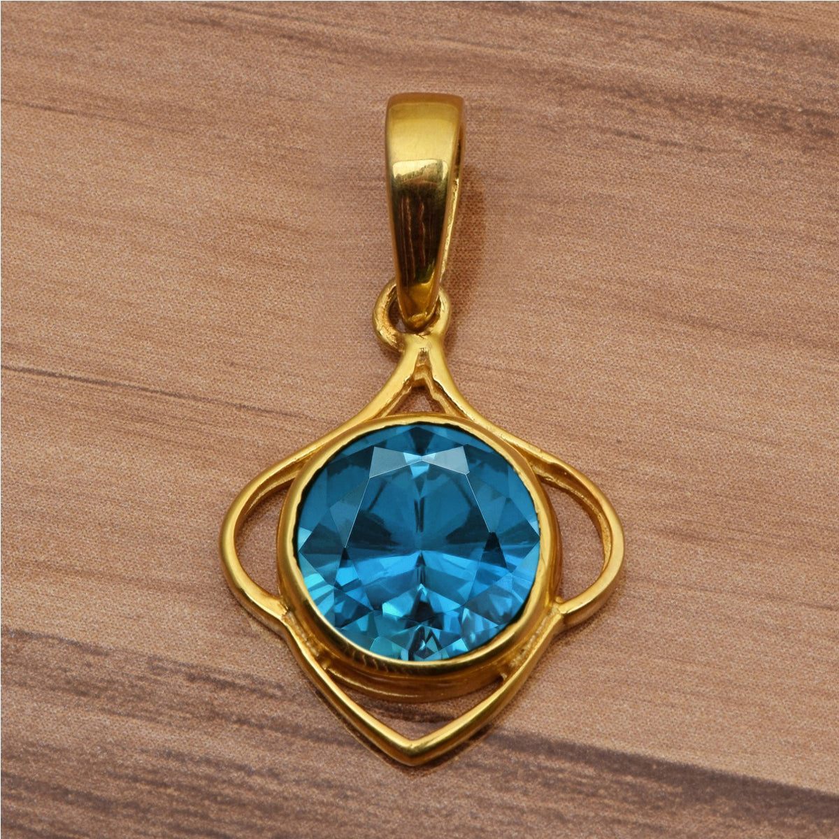 Celtic Style Round Cut Multi Choice Gemstone Pendant