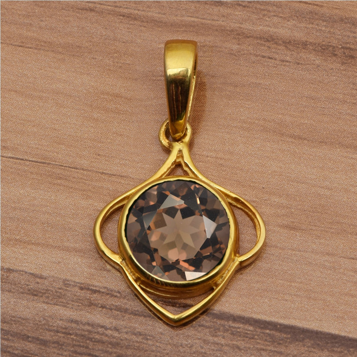 Celtic Style Round Cut Multi Choice Gemstone Pendant