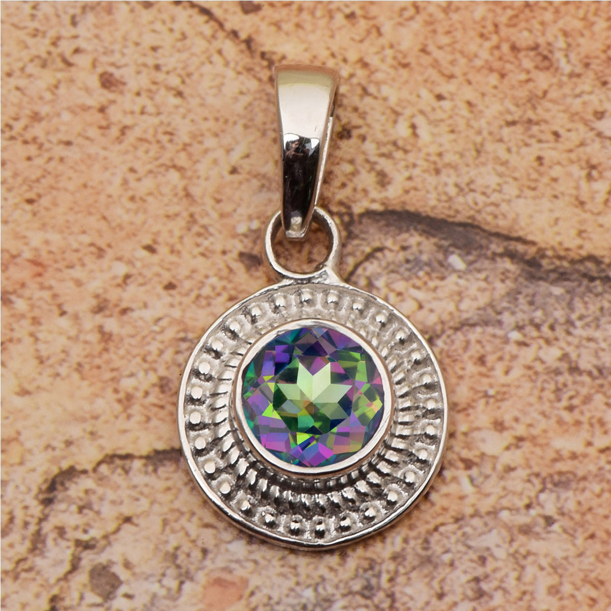 Round Celtic Design Multi Choice Gemstone Pendant