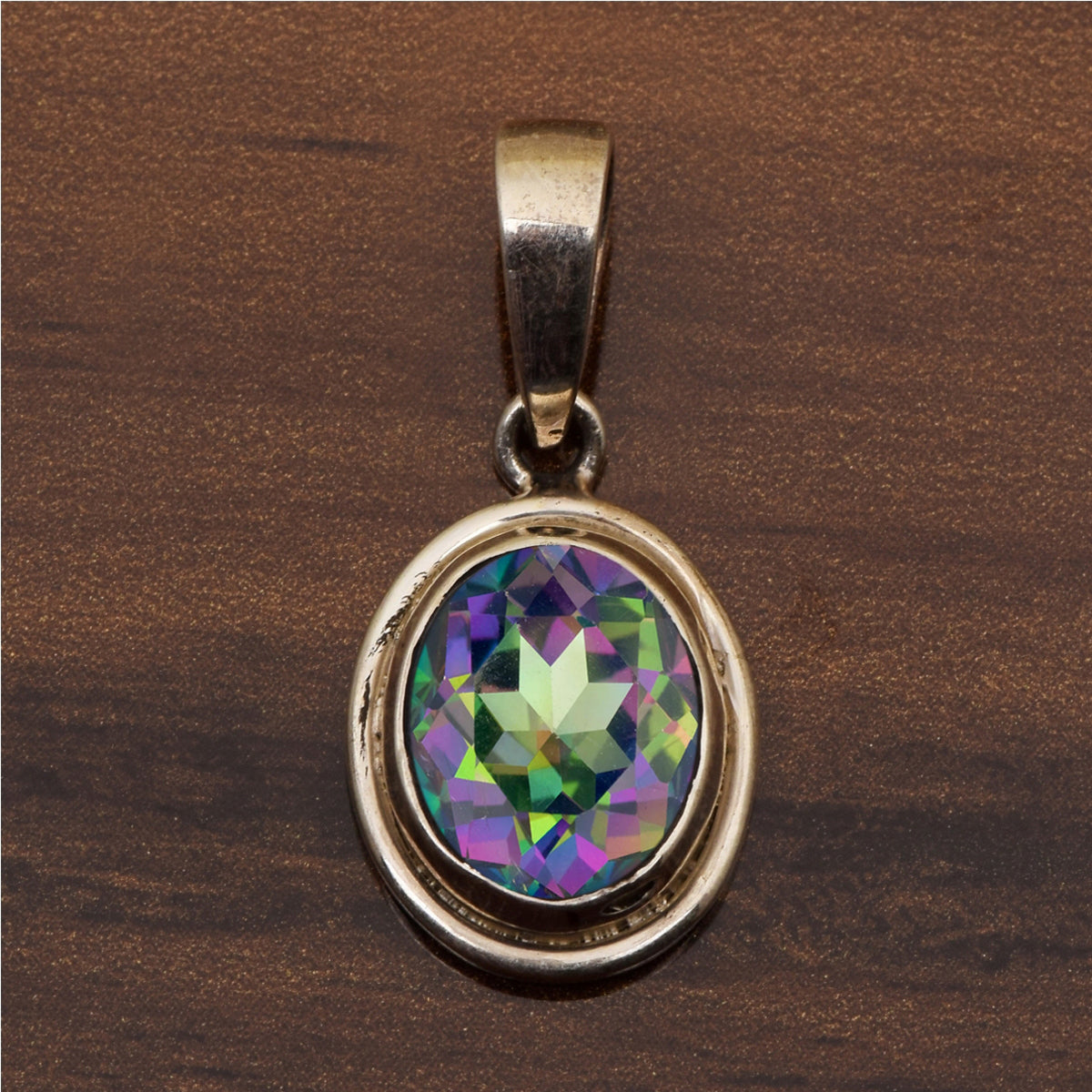 Oval Bezel Set Multi Choice Gemstone Pendant