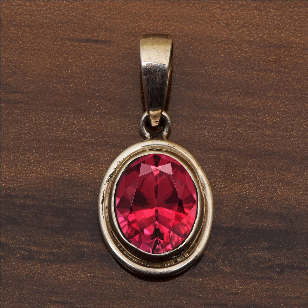 Oval Bezel Set Multi Choice Gemstone Pendant