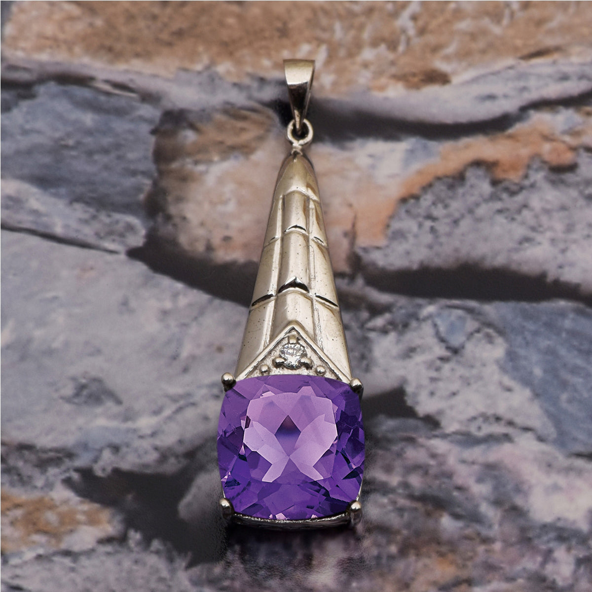 Tear Drop Cushion Set Multi Choice Gemstone Pendant
