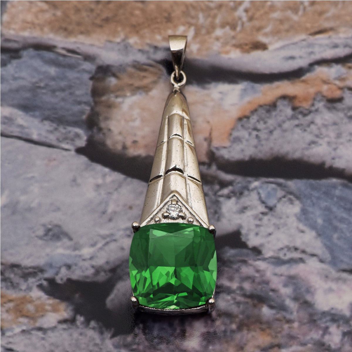 Tear Drop Cushion Set Multi Choice Gemstone Pendant