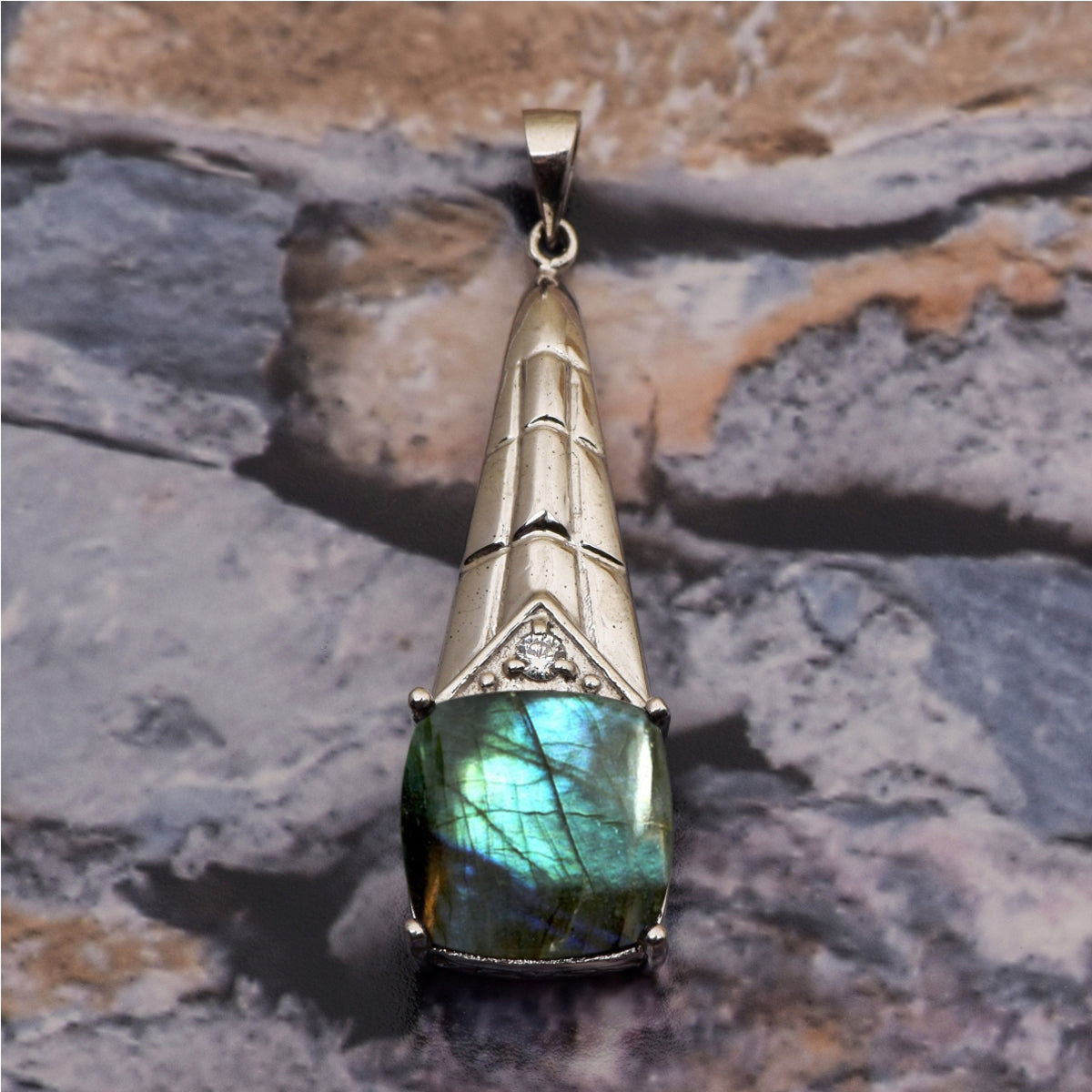 Tear Drop Cushion Set Multi Choice Gemstone Pendant