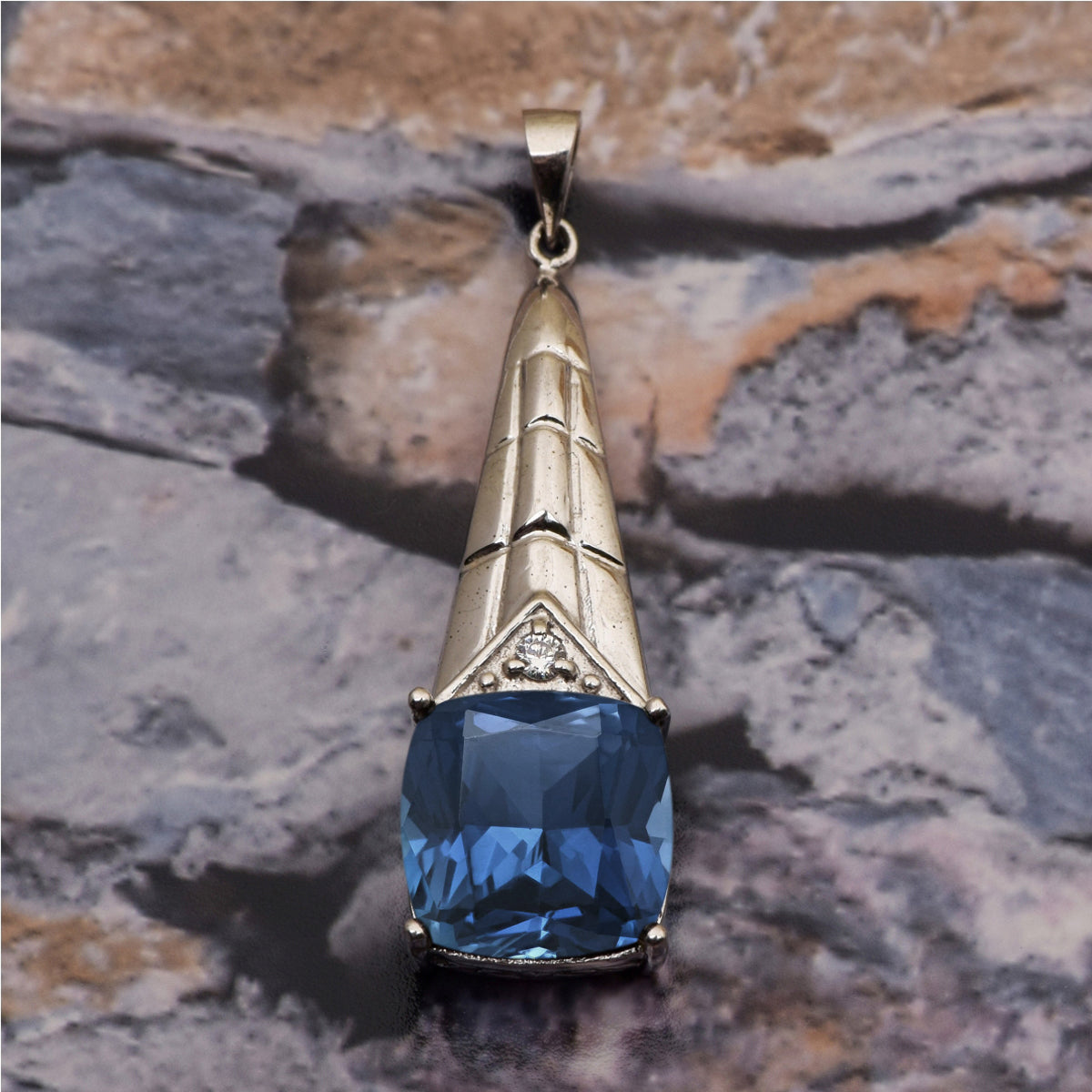 Tear Drop Cushion Set Multi Choice Gemstone Pendant