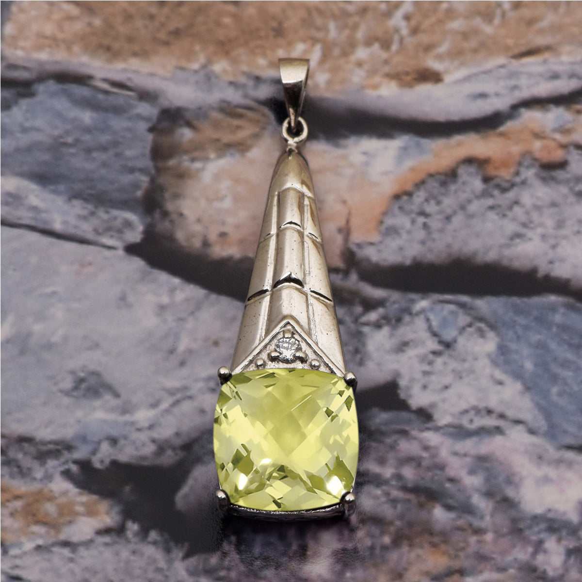 Tear Drop Cushion Set Multi Choice Gemstone Pendant