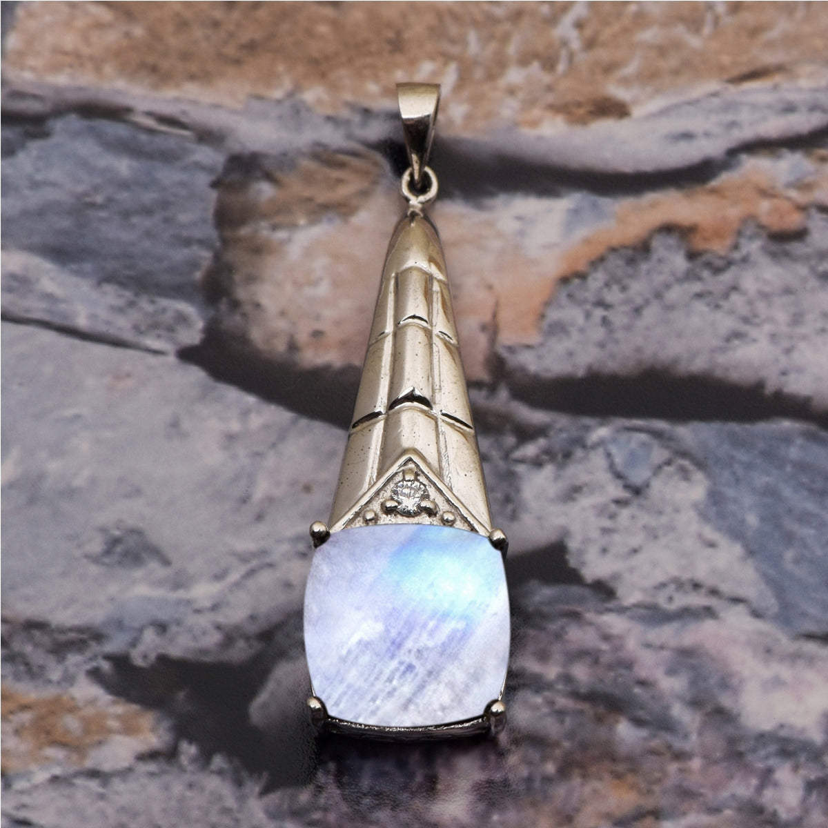 Tear Drop Cushion Set Multi Choice Gemstone Pendant