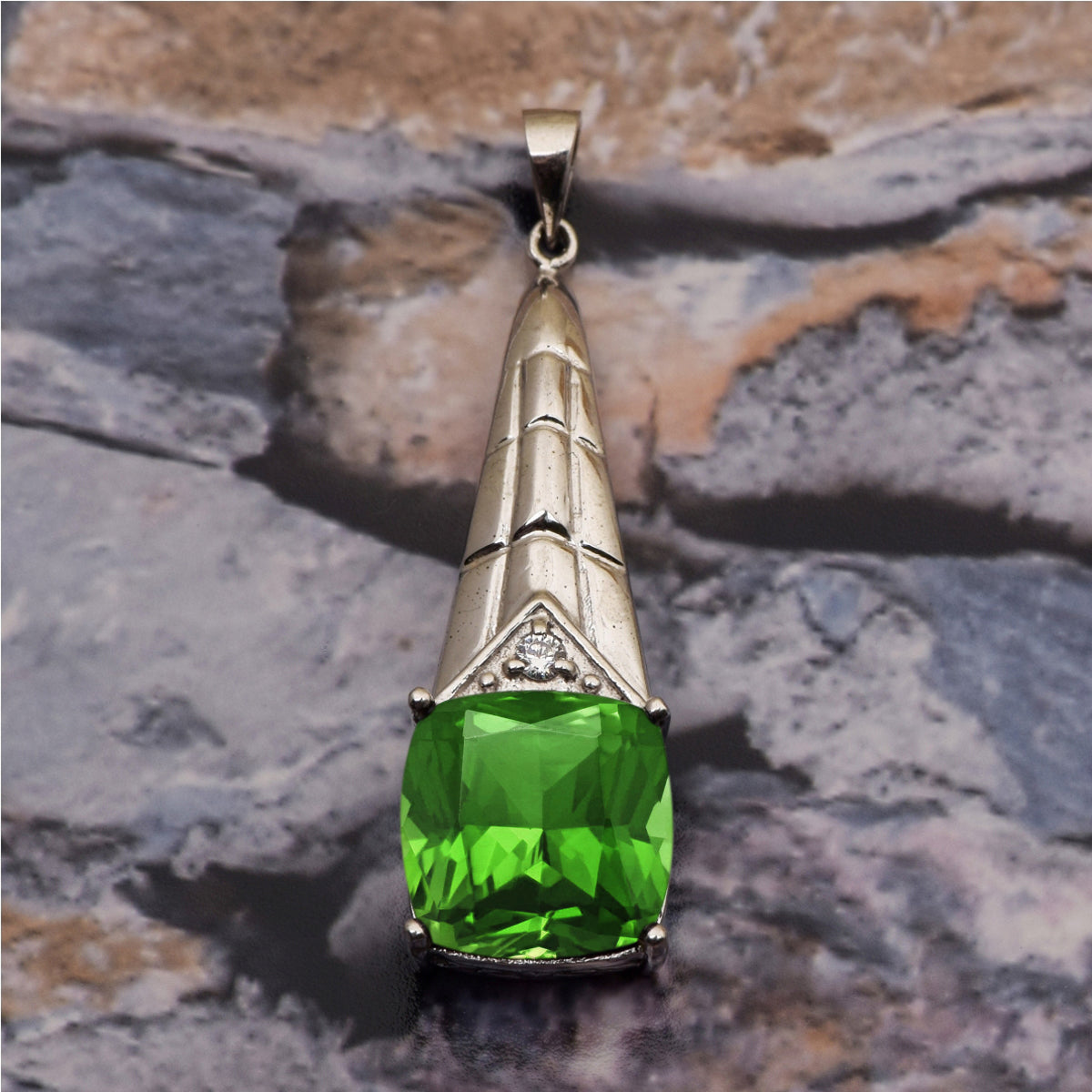 Tear Drop Cushion Set Multi Choice Gemstone Pendant