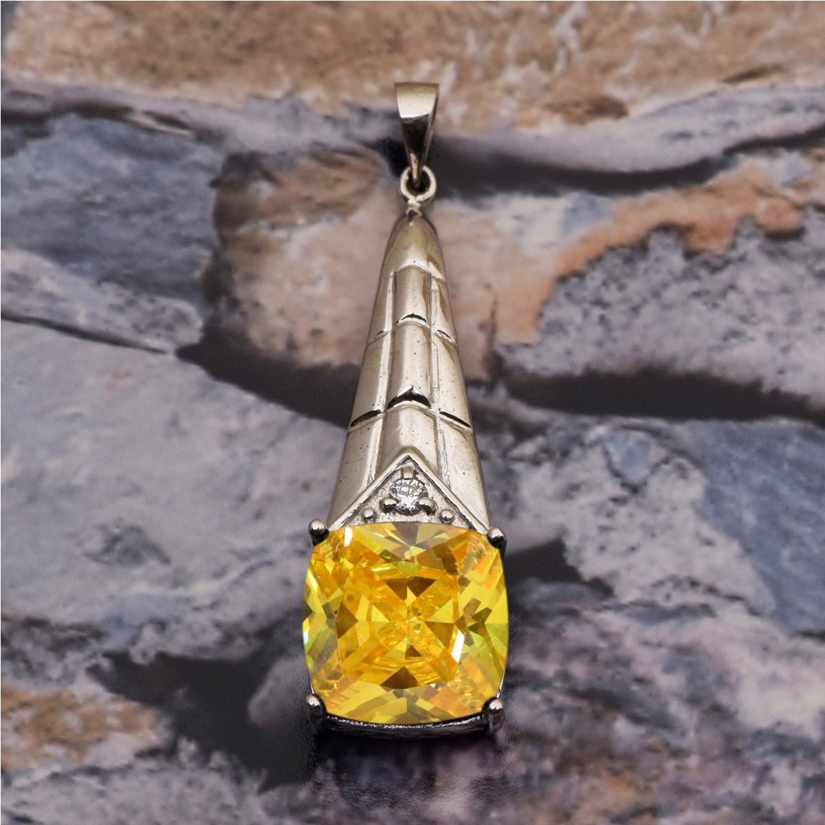 Tear Drop Cushion Set Multi Choice Gemstone Pendant
