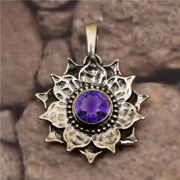 Vintage Flower Multi Choice Gemstone Pendant