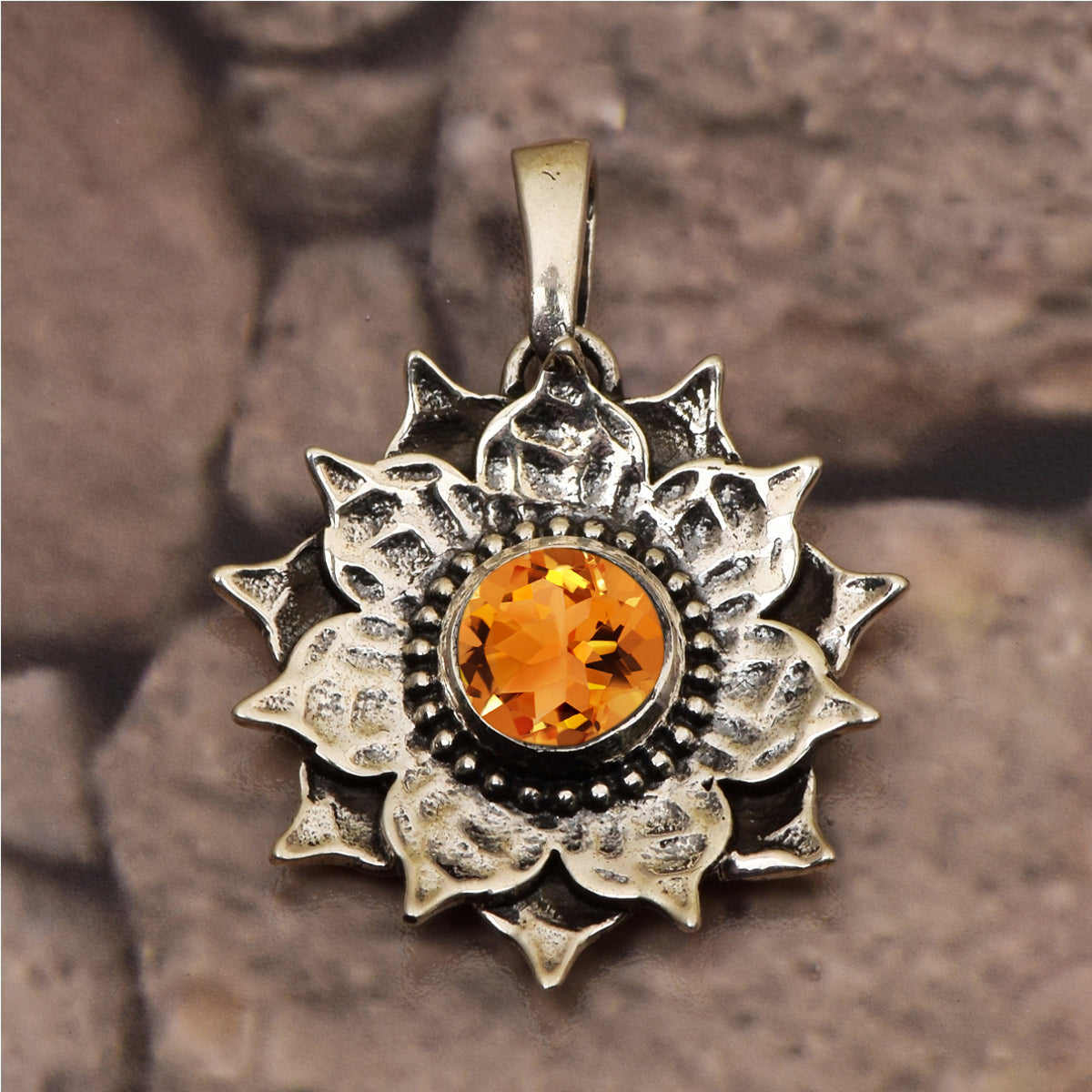 Vintage Flower Multi Choice Gemstone Pendant