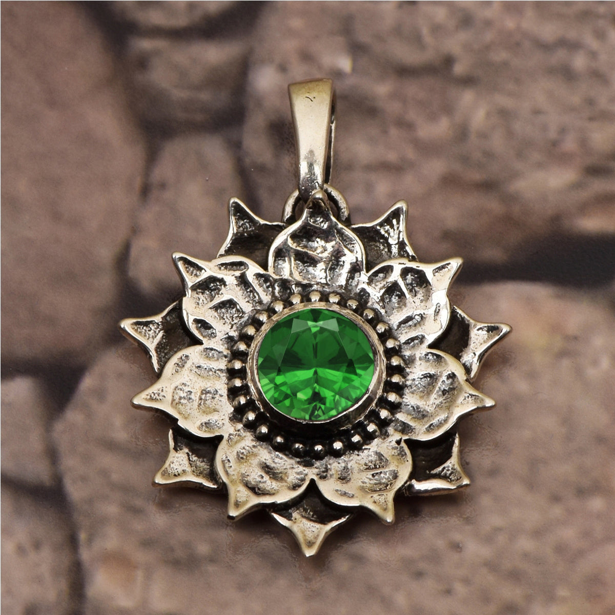 Vintage Flower Multi Choice Gemstone Pendant