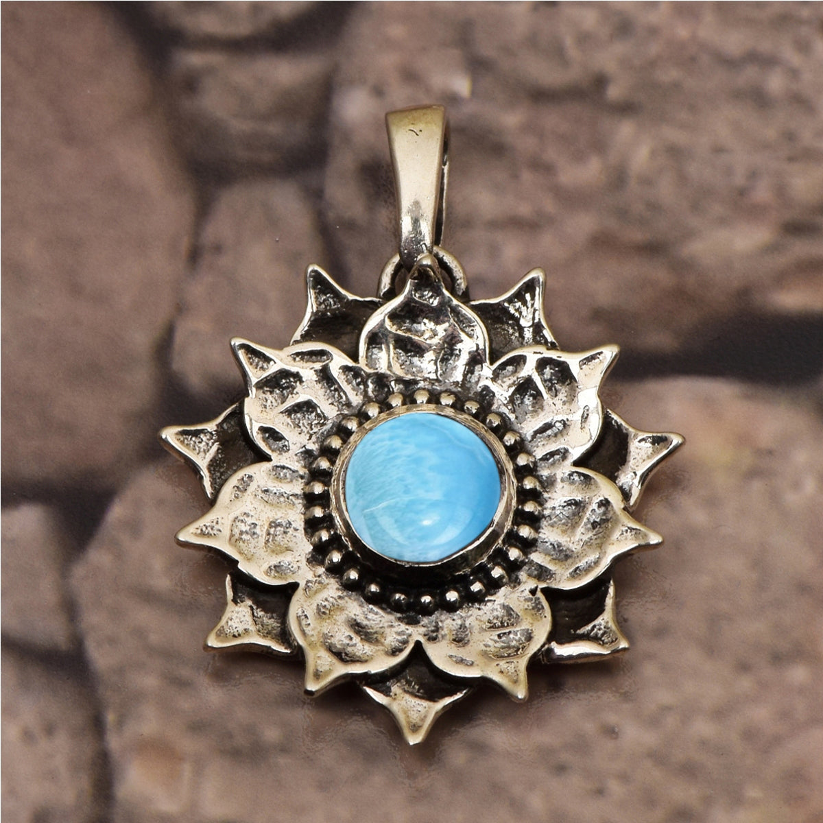 Vintage Flower Multi Choice Gemstone Pendant