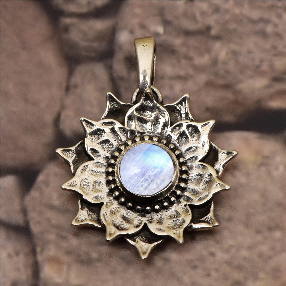 Vintage Flower Multi Choice Gemstone Pendant
