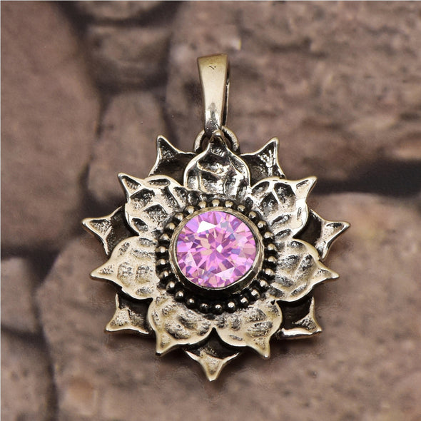 Vintage Flower Multi Choice Gemstone Pendant