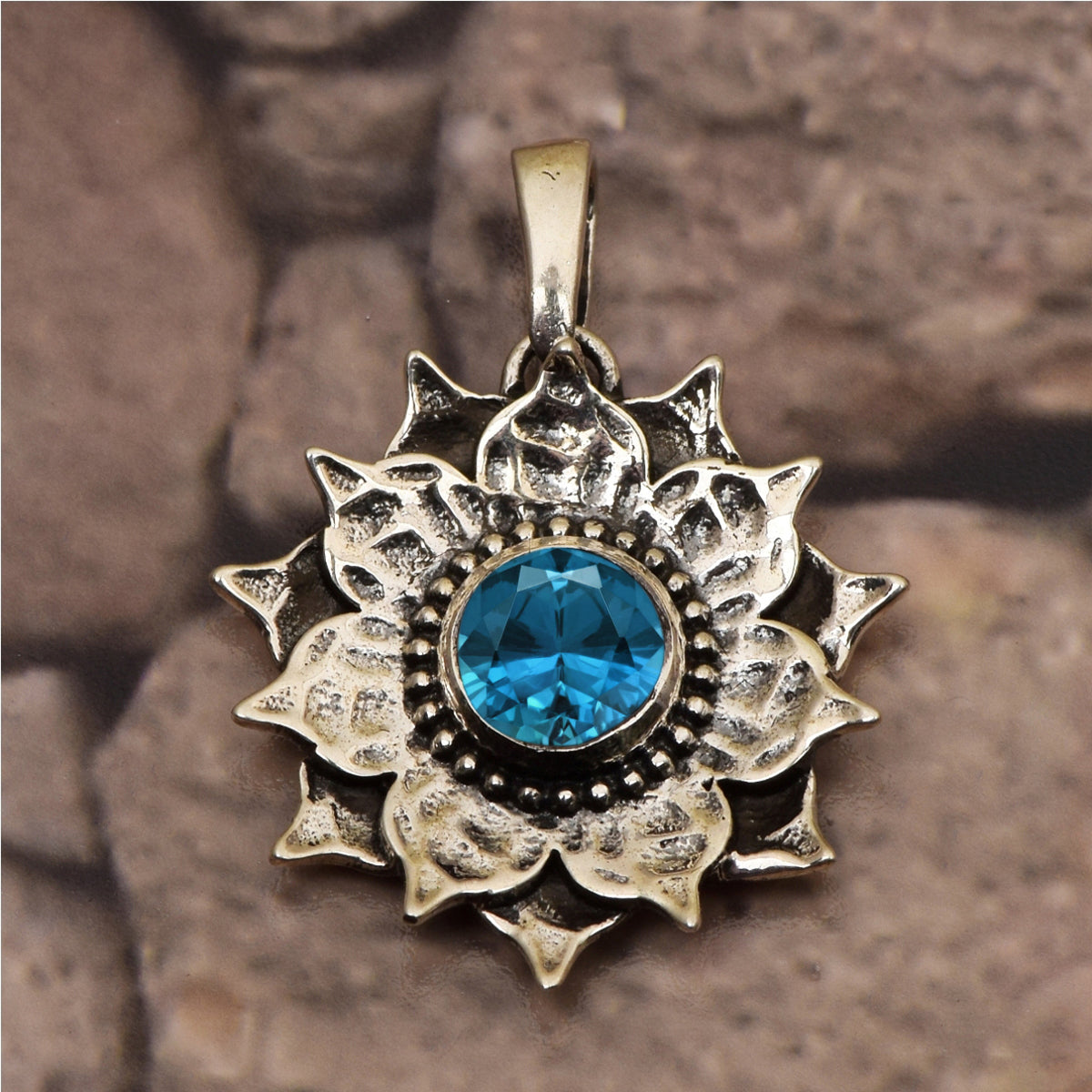 Vintage Flower Multi Choice Gemstone Pendant