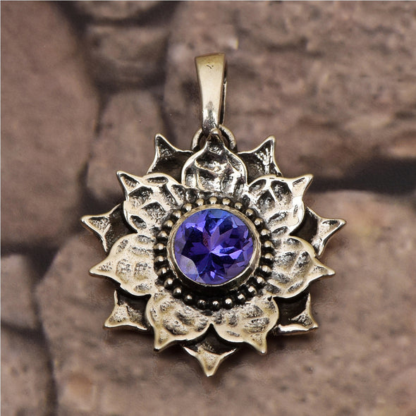 Vintage Flower Multi Choice Gemstone Pendant