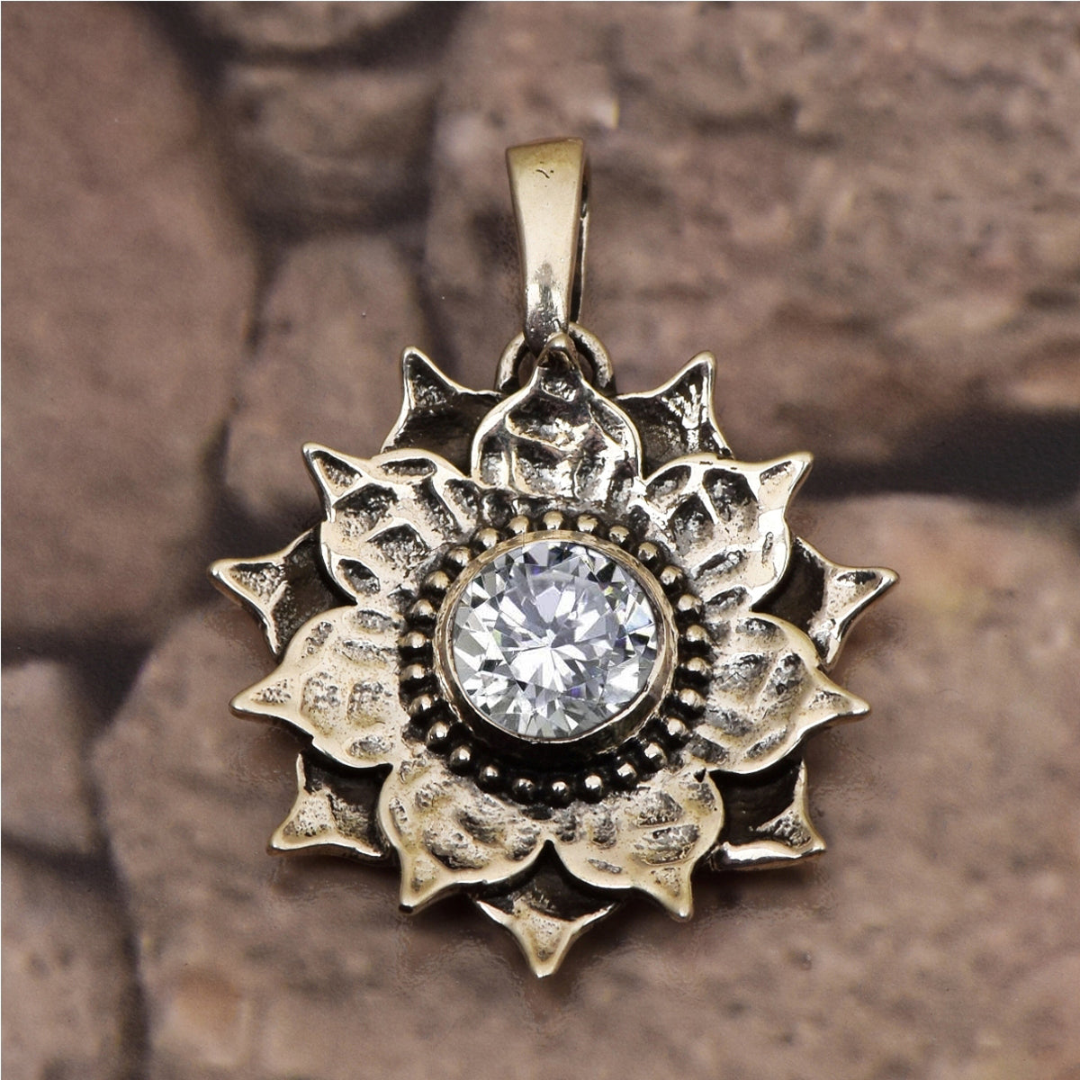 Vintage Flower Multi Choice Gemstone Pendant
