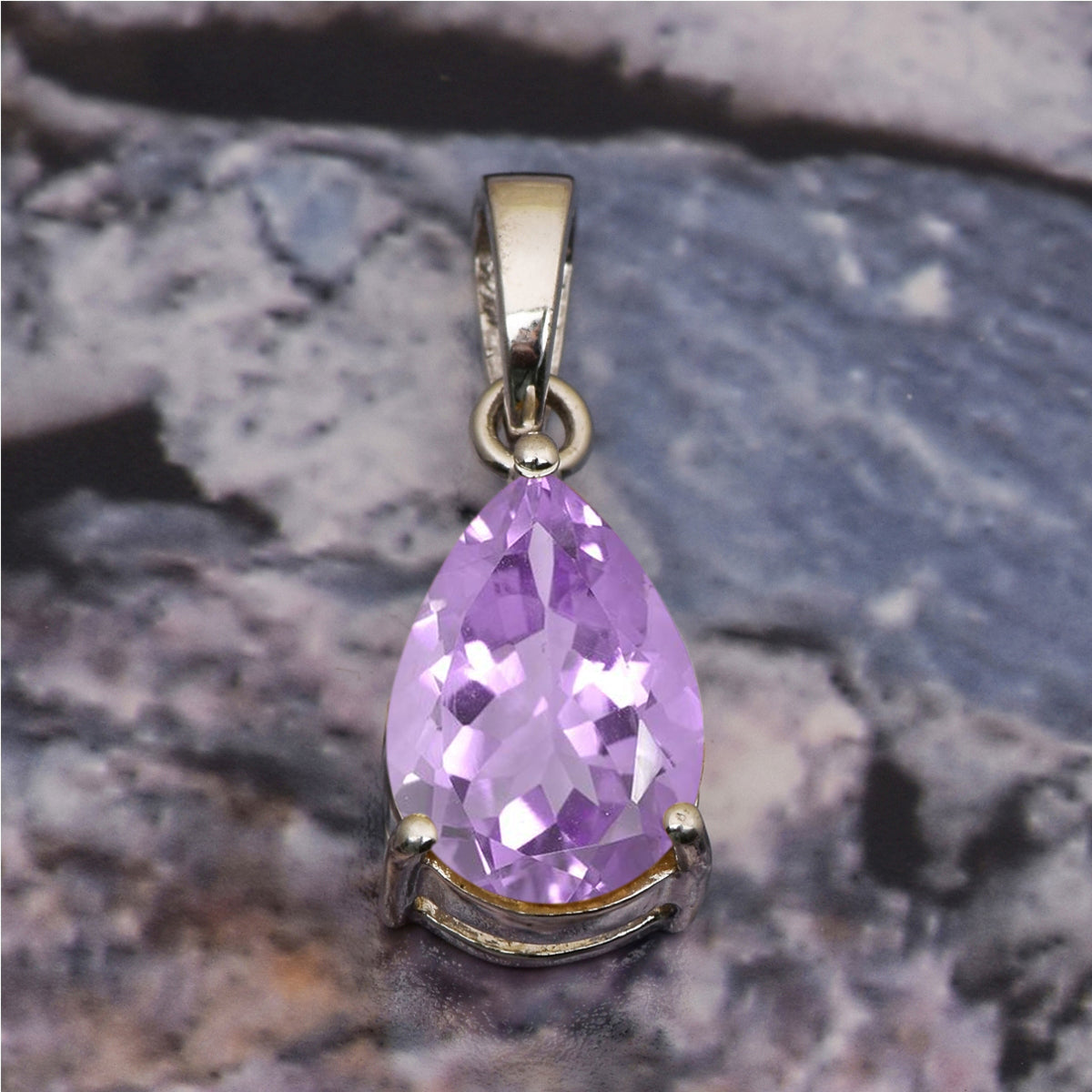 Solitaire Pear Cut Multi Choice Gemstone Pendant