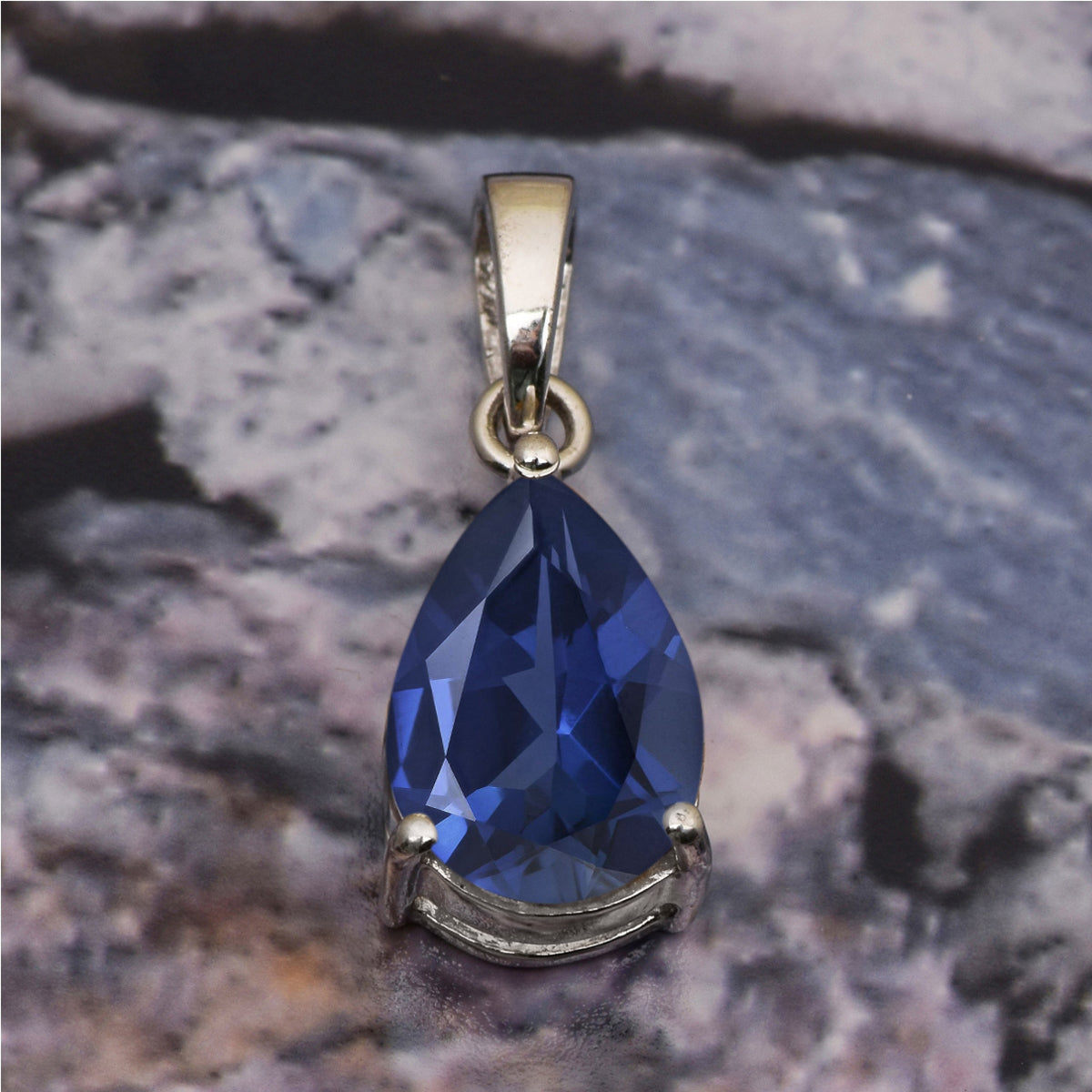 Solitaire Pear Cut Multi Choice Gemstone Pendant