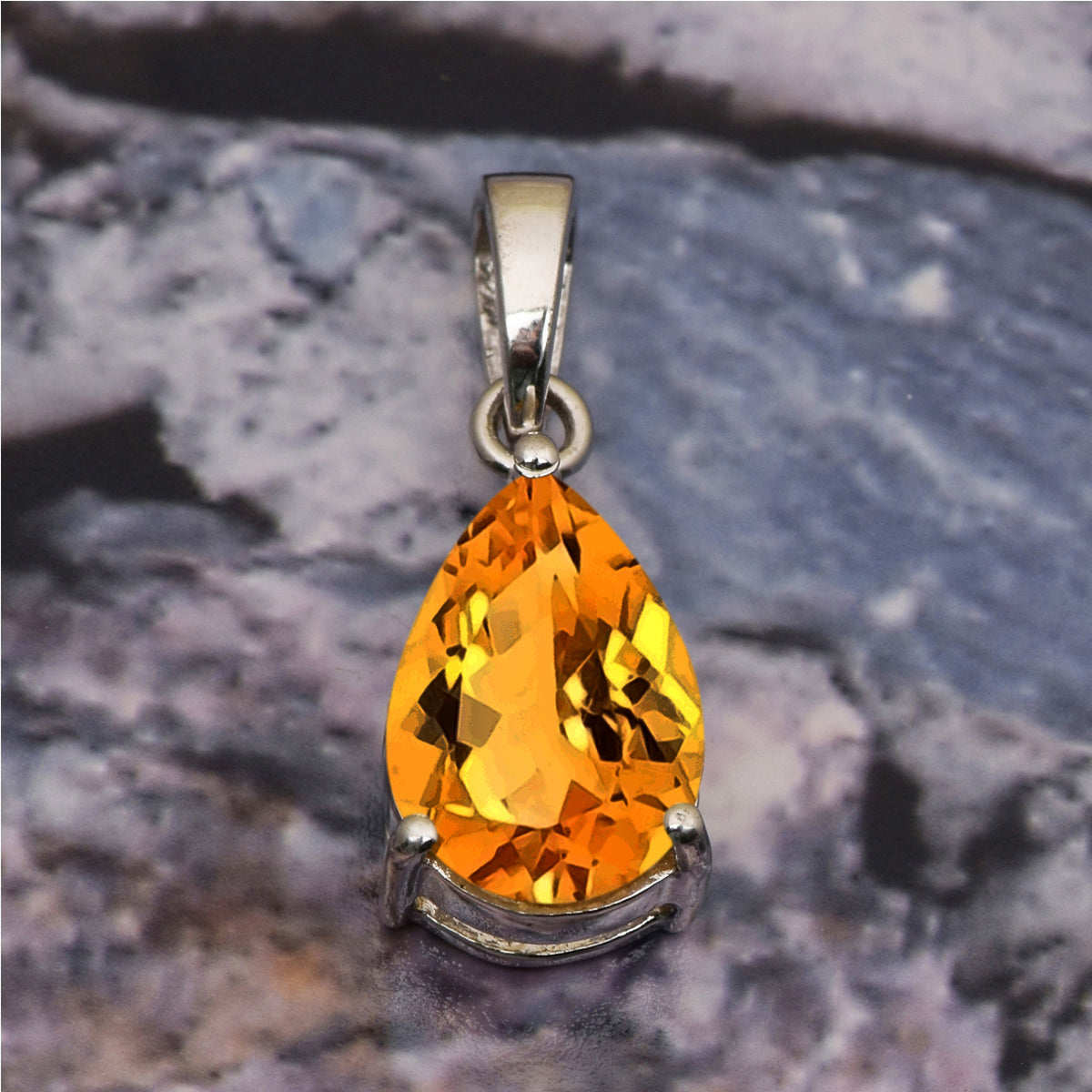 Solitaire Pear Cut Multi Choice Gemstone Pendant