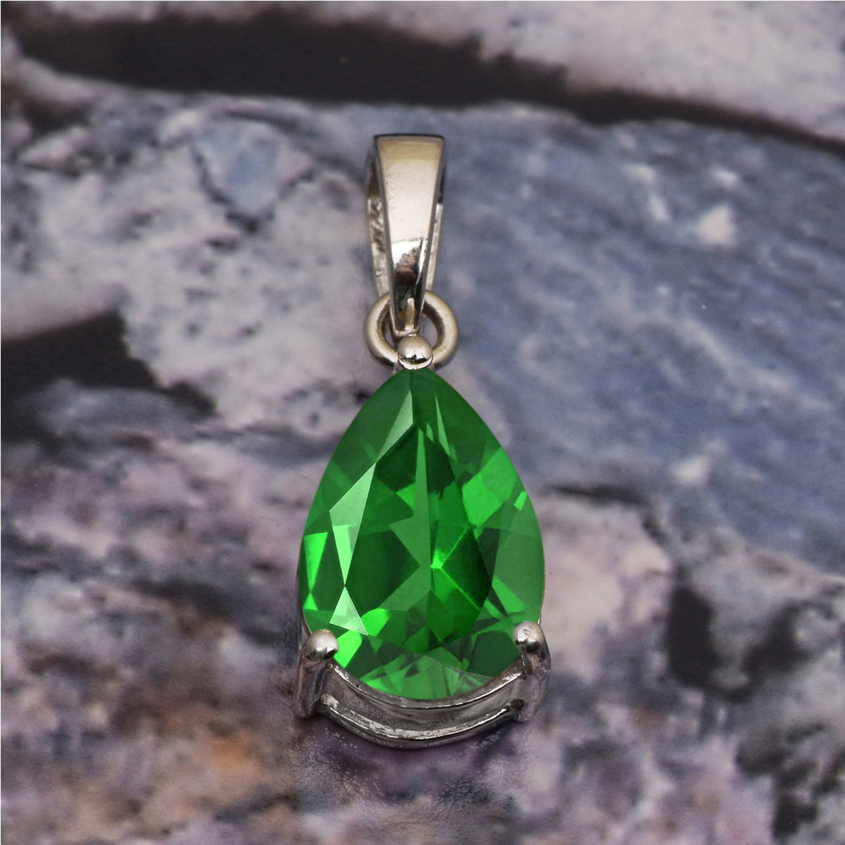 Solitaire Pear Cut Multi Choice Gemstone Pendant