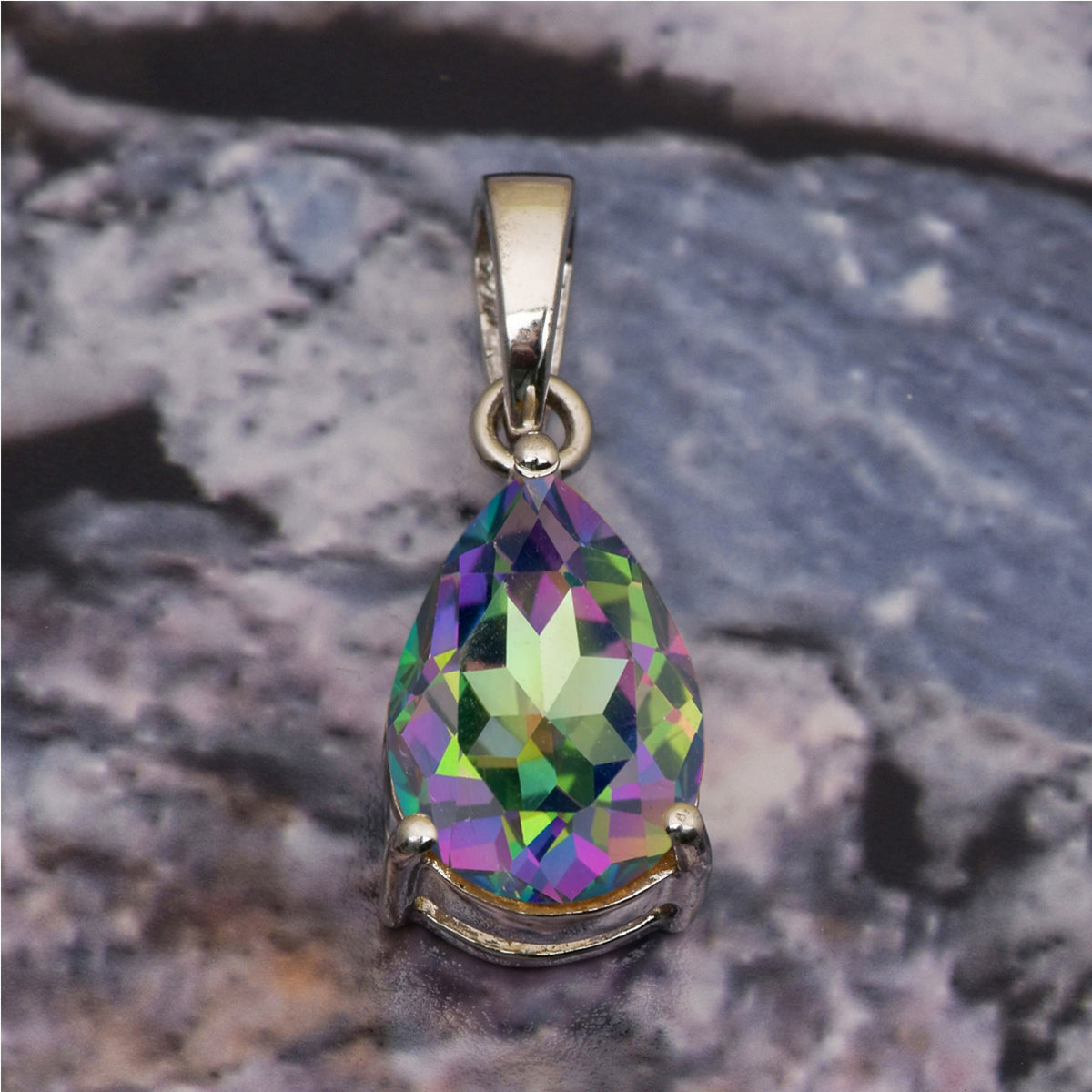 Solitaire Pear Cut Multi Choice Gemstone Pendant