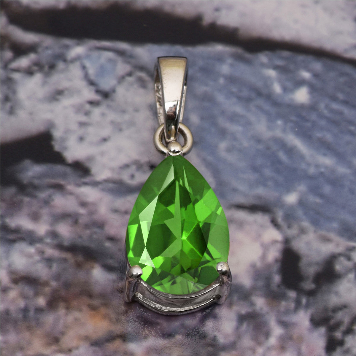 Solitaire Pear Cut Multi Choice Gemstone Pendant