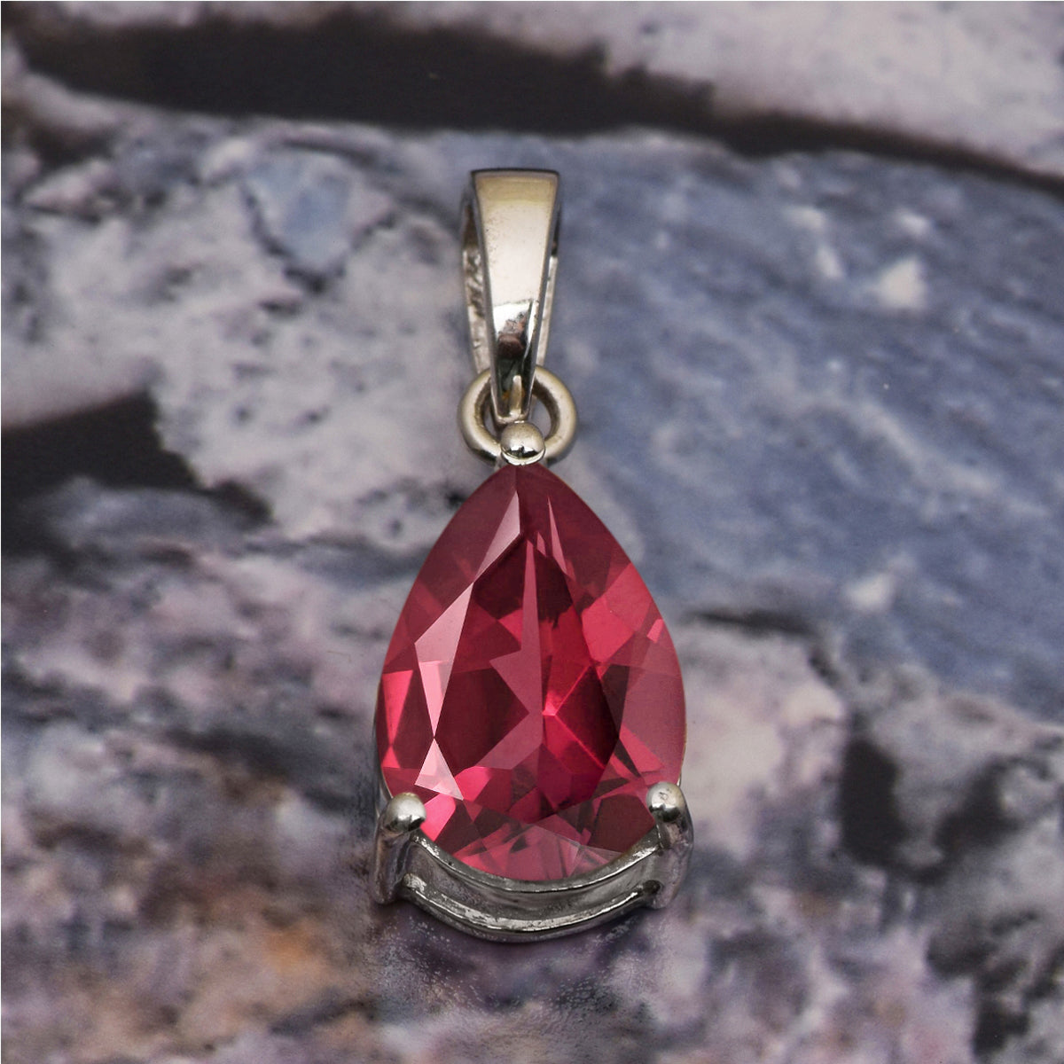 Solitaire Pear Cut Multi Choice Gemstone Pendant